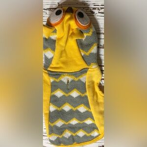 Yellow and Gray Owl Dog Hoodie XS